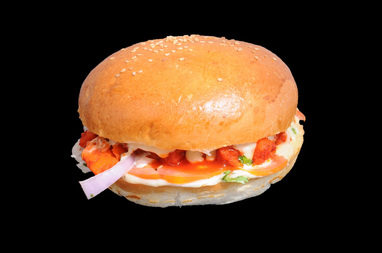 Chicken burger with sesame bun