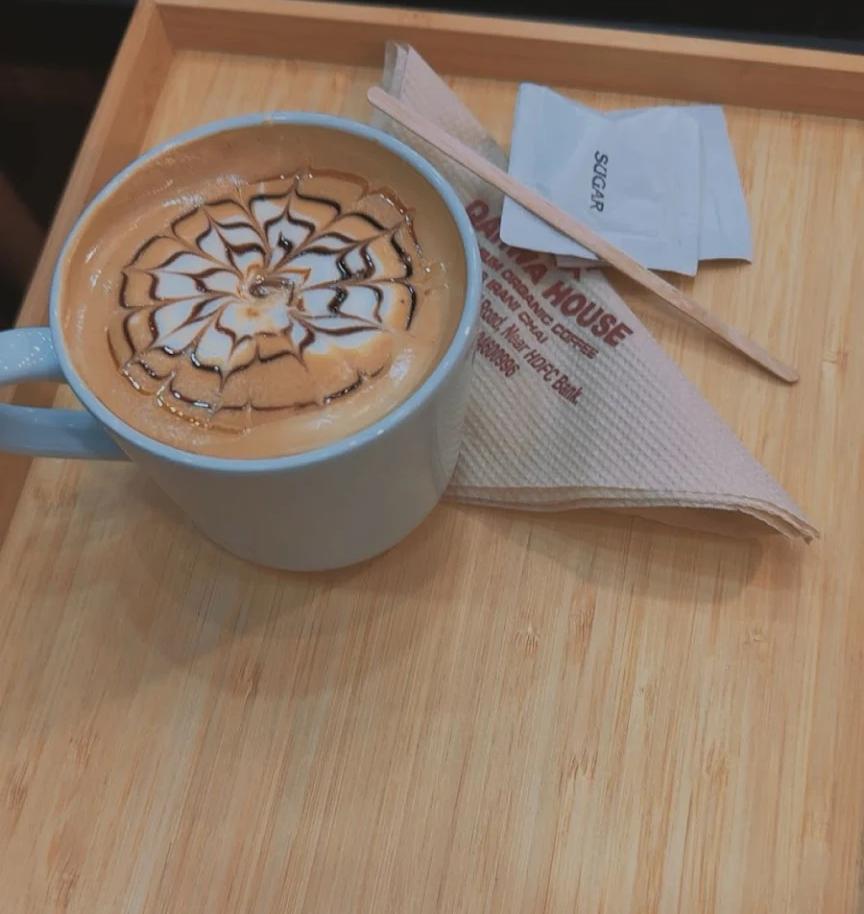 Latte art at Qahwa House